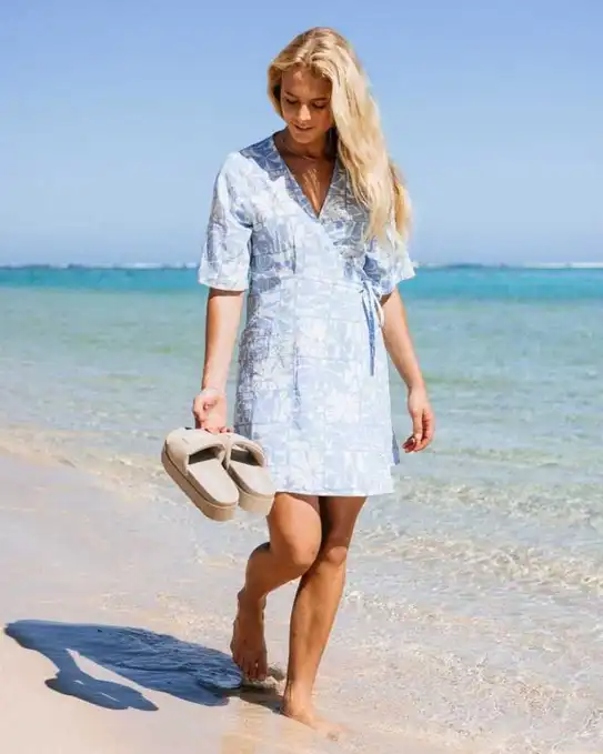 VESTIDO OCEANIC WRAP MINI