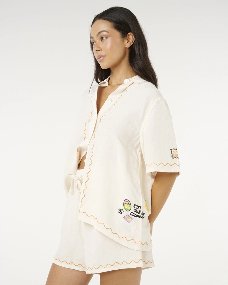 CAMISA SUNSET LUAU EMBROIDERED 06GWSH0172 - CAMISA SUNSET LUAU