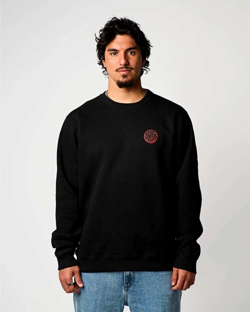 RH Vintage  Cut Off Sweat Shirt ブラックXS Moletom Rip Curl Careca Classic Surf WT26 Masculino Black | Dafiti