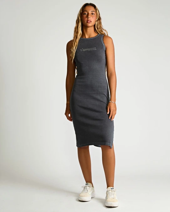 VESTIDO WASHED RIB MIDI